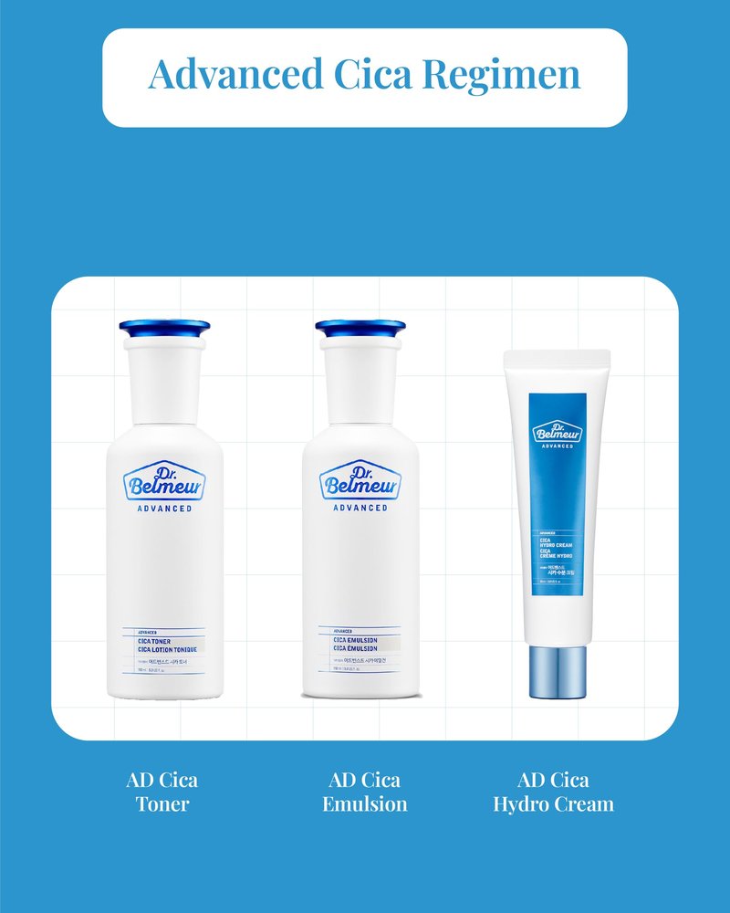 DR. BELMEUR Advanced Cica Hydro Cream (2fl oz) - Soothing, Barrier-Strengthening Face Moisturizer for Sensitive Skin. Korean Skin Care. Centella Asiatica, Hyaluronic Acid.