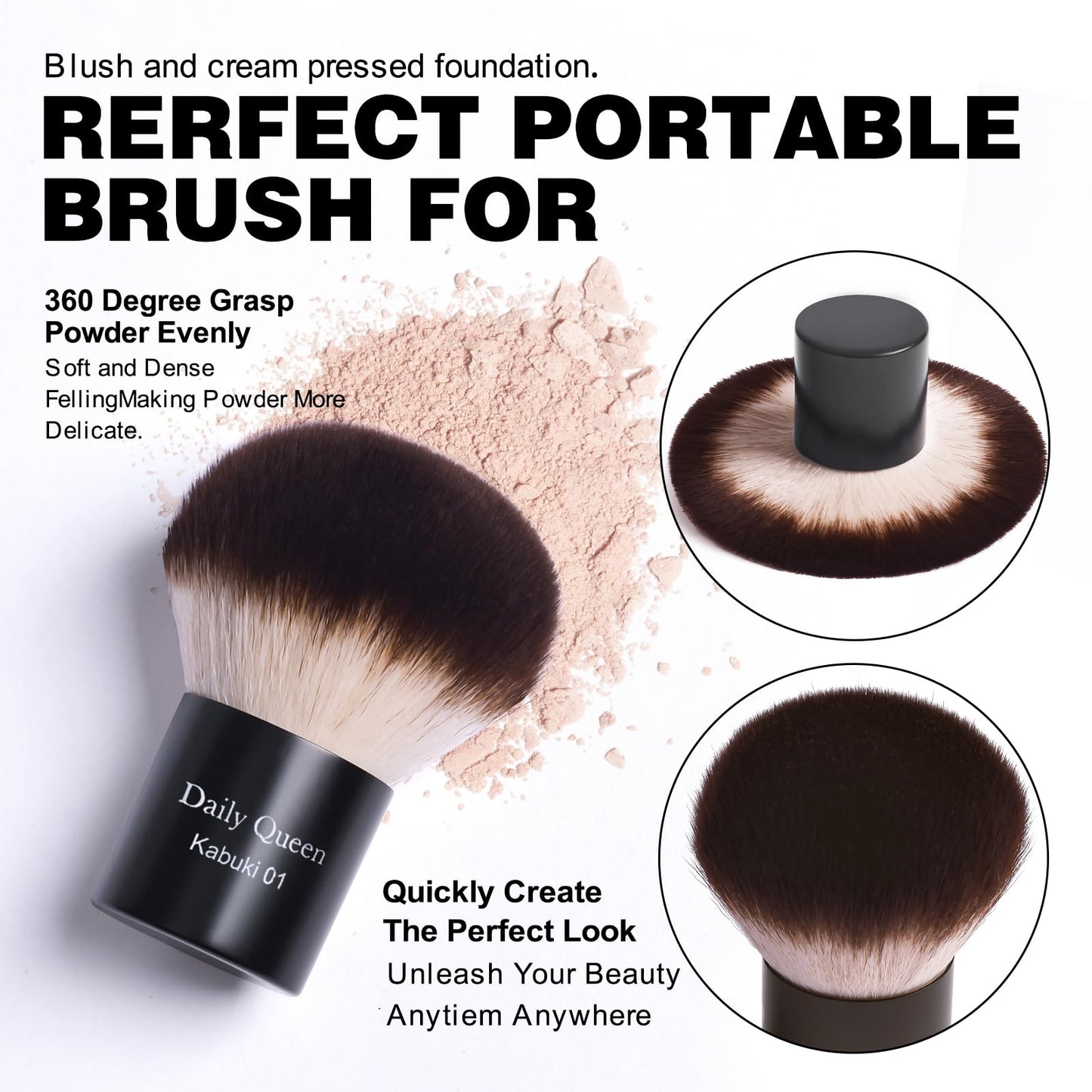 25 pcs Makeup Brush Set Holder Black Professional Kabuki Powder Concealers Eye shadows Blush Eyeliner Eyebrow Contour Eye blending Brushes (25pcs brush with box)