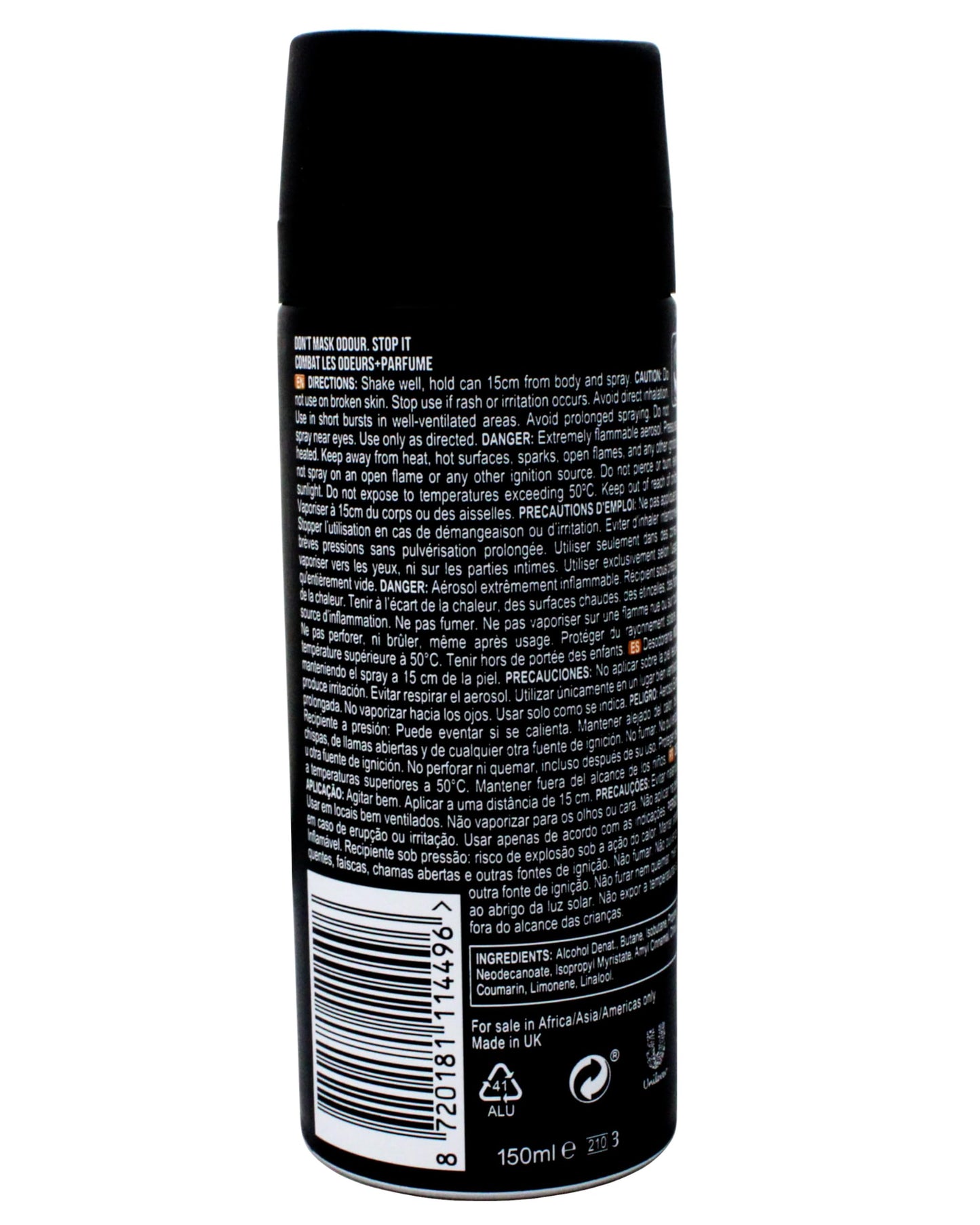 Axe Body Spray Deodorant for Long Lasting Odor Protection Dark Temptation All Day Fresh Scent Mens Deodorant Formulated Without Aluminum 5.1 oz 4 Count