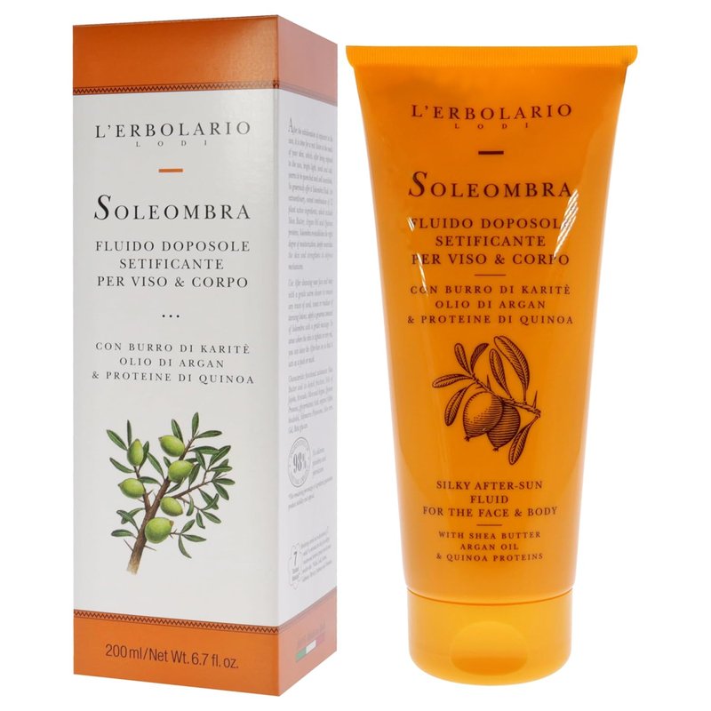 L'Erbolario Silky After-Sun Fluid | Hydrating Aloe Vera Lotion for Deep Moisture - 6.7 oz