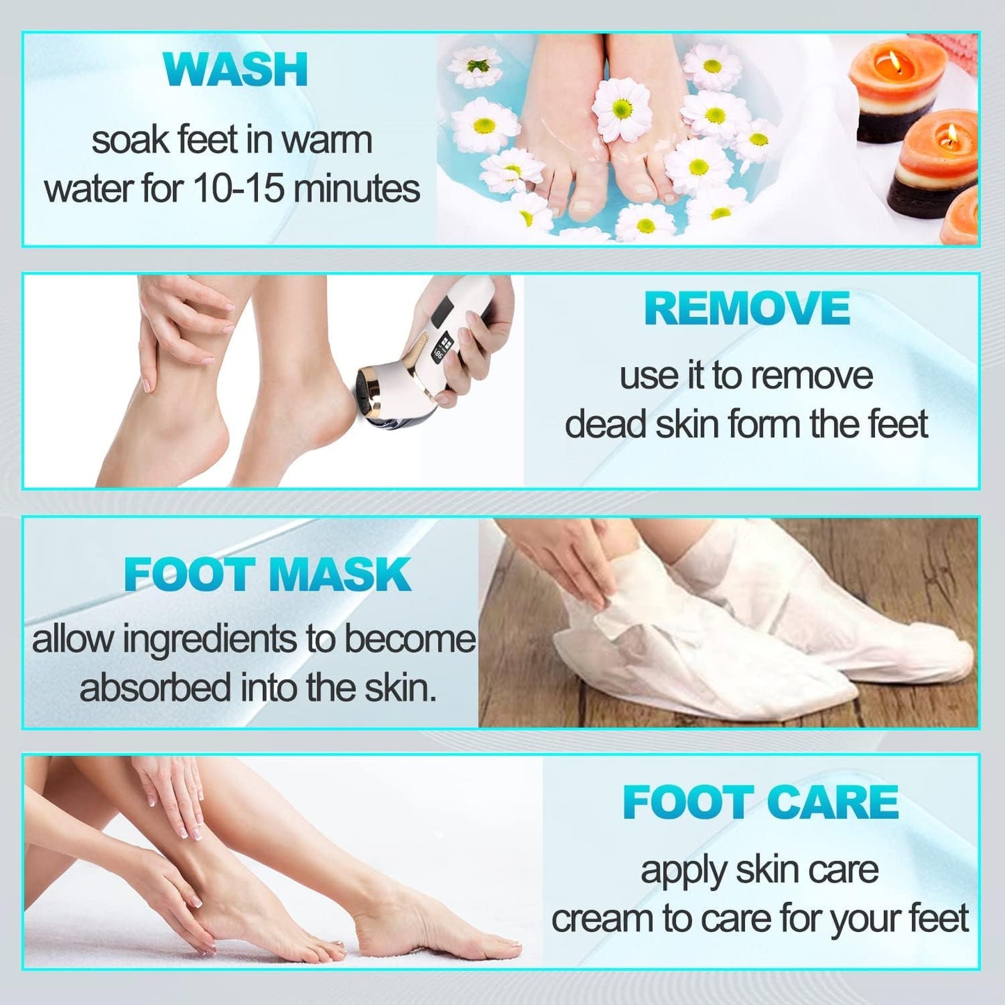 Electric Foot Grinder, Dual Speed Callus Remover With Vacuum Adsorption and Roller Heads, USB Rechargeable Foot File for Heel Repair, Pedicure Tool for Dead Hard Cracked Dry Skin