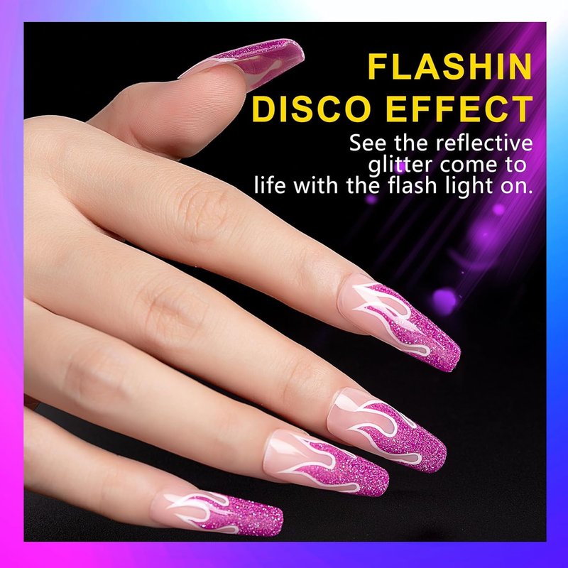 NXJ Halloween Gel Nail Polish Set - 6 Glitter Neon Colors | 10ml Summer Nail Art for DIY Salon & Parties