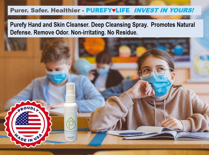 PUREFY Hand and Skin Cleanser (50ml, 6pk) - Hypoallergenic, Antimicrobial, Hypochlorous Technology, Great for Sensitive Skin; Promotes Natural Defense Against Eczema, Dermatitis, Acne.