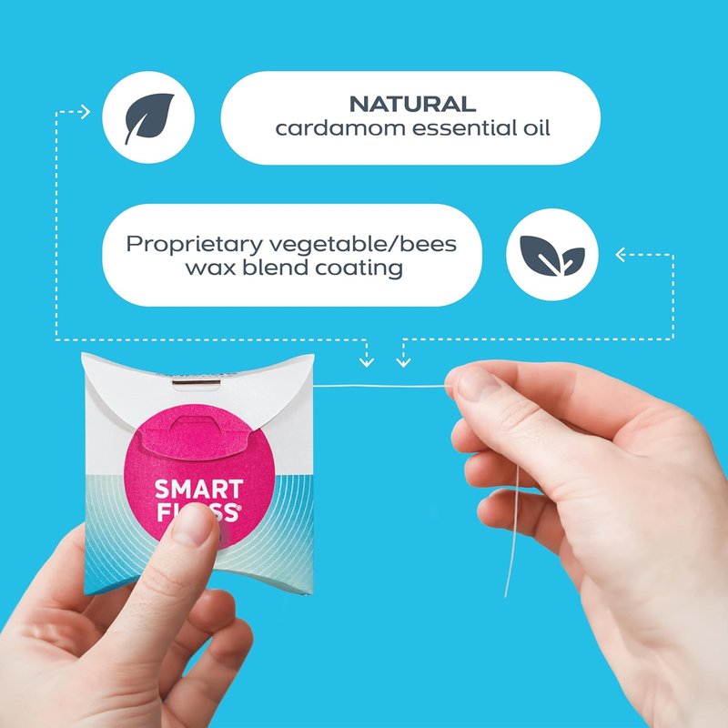 DrTung's Natural Dental Floss - PTFE & PFAS Free, Gentle on Gums | Cardamom Flavor (Pack of 3)