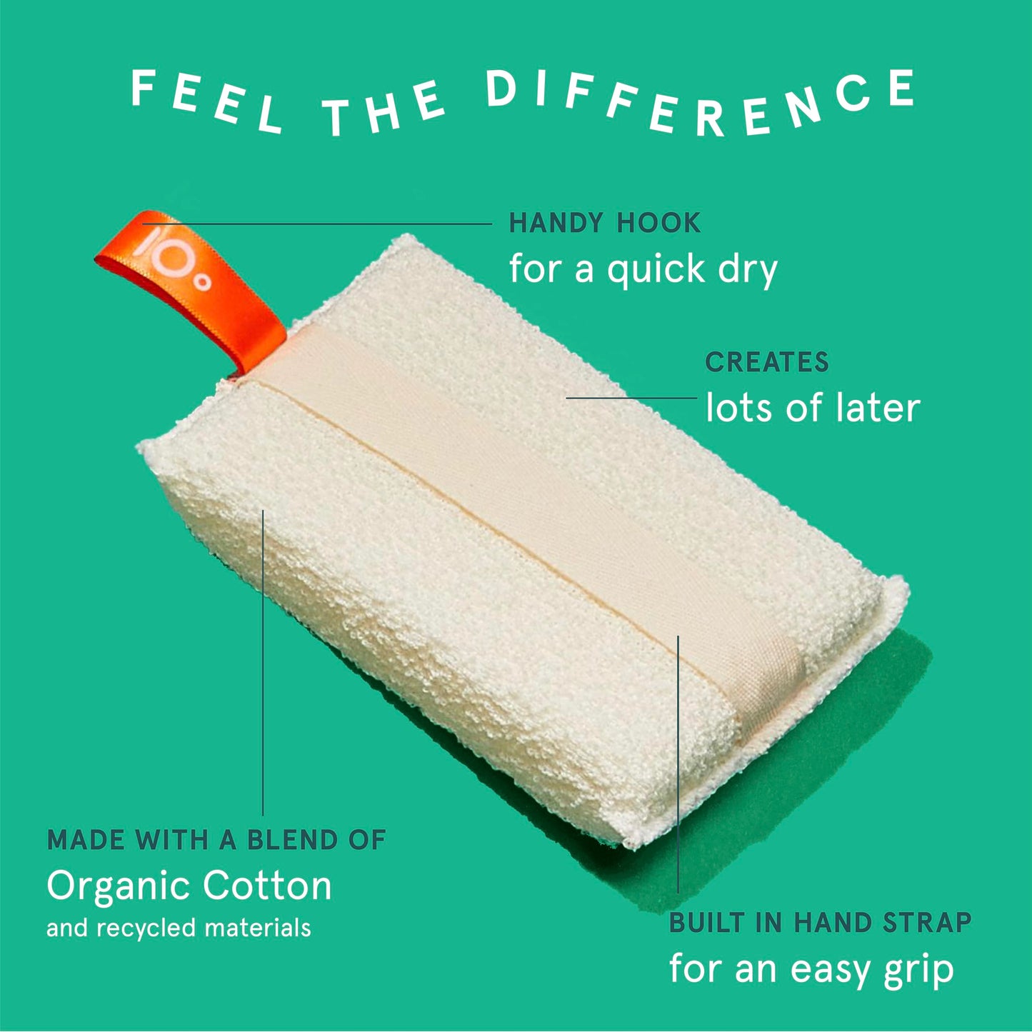 Cleanlogic Organic Cotton Large Exfoliating Body Scrubber (4.5 x 6.1 in) – Deep Cleansing Shower Exfoliator for Athletes, Fast-Drying Dead Skin Remover for Full Body – 3 Count Value Pack
