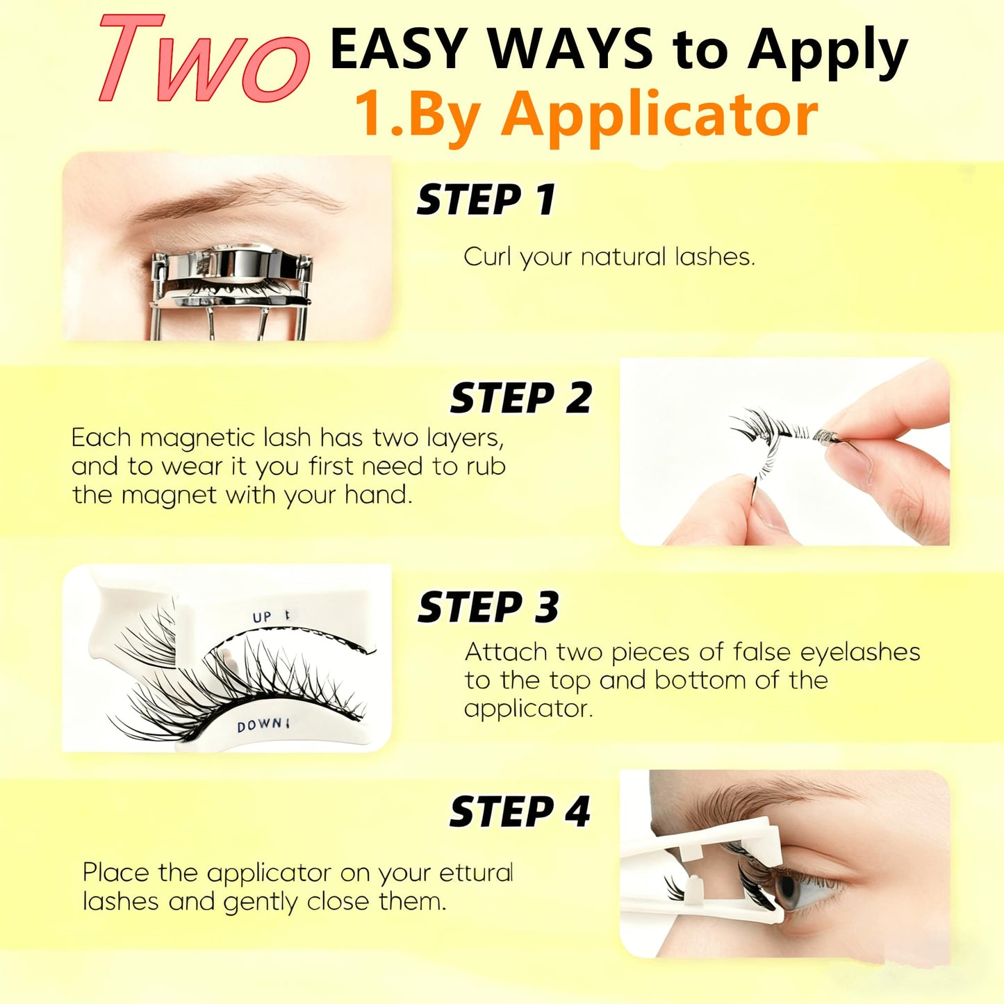 4-Pairs Magnetic Eyelashes with FREE Fixation Eyeliner - Include Natural Wispy Fluffy Fairy 4 Styles - Reusable Magnetic Eyelashes Natural Look with Applicator - Pestañas Magnéticas Naturales