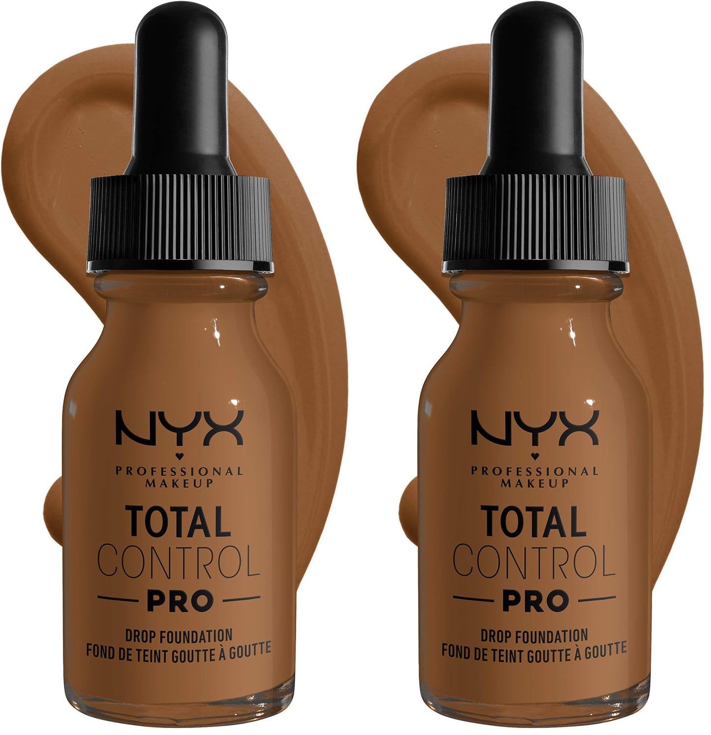 NYX PROFESSIONAL MAKEUP Total Control Pro Drop Foundation, Skin-True Buildable Coverage - Sienna (Pack of 2)