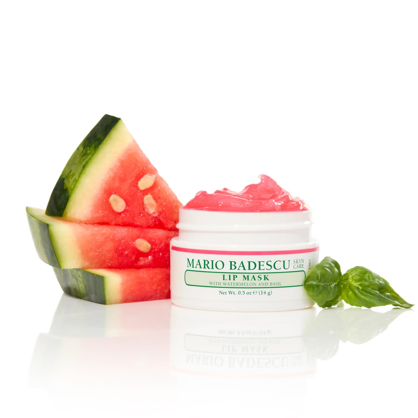 Mario Badescu Lip Mask with Watermelon & Basil for All Skin Types, Overnight Lip Treatment Enriched With Skin Softening Coconut Oil, Hydrating Shea Butter, Papaya Oil & Squalane, 0.5 Oz