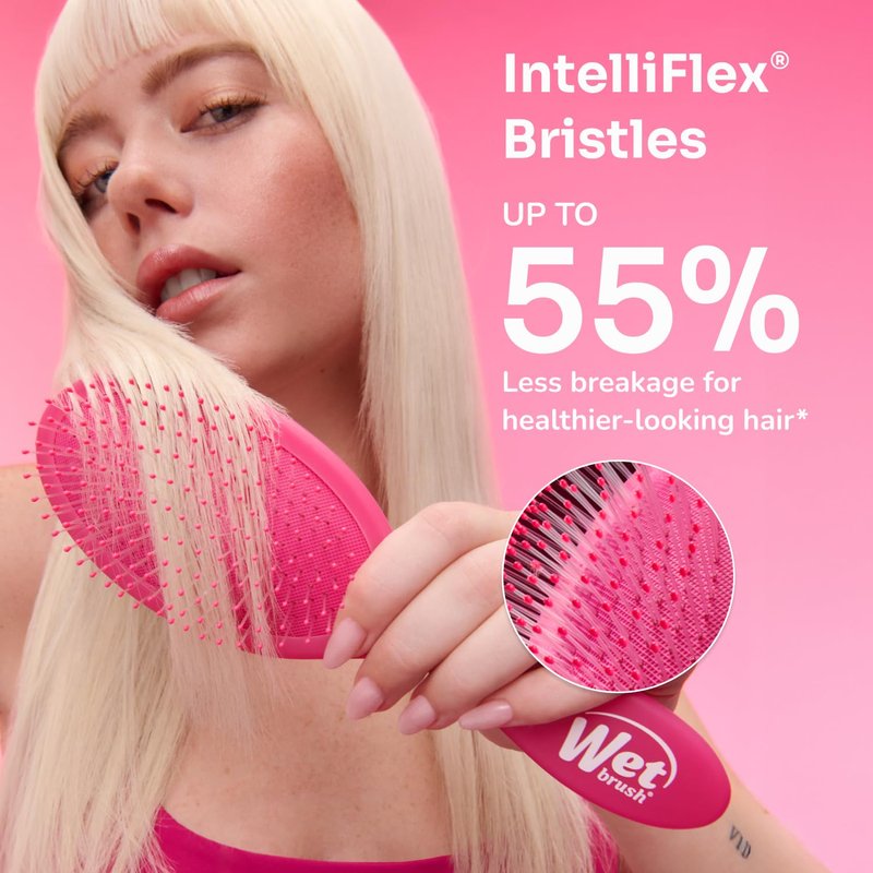 Mini Detangler Hair Brush - Ultra-Soft IntelliFlex Bristles | Cream Iridescence Icon, Travel-Friendly for All Hair Types