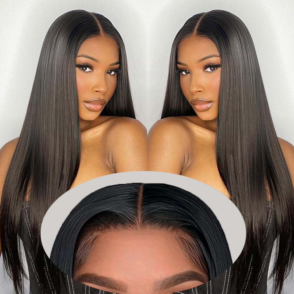 2x6 Hd Lace Closure Straight Indian Virgin Human Hair,20Inch Middle Part Pre Plucked Natural Hairline Transparent Swiss Lace Closure Human Hair