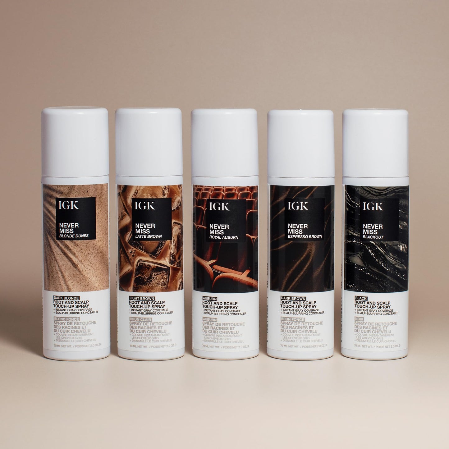 IGK NEVER MISS Root & Scalp Touch-Up Spray - Dark Blonde | Temporary Gray Coverage for Roots & Thinning Hair | Waterproof, Sweat-Resistant, Non-Flaking | With Biotin, Rosemary & Squalane | 2oz
