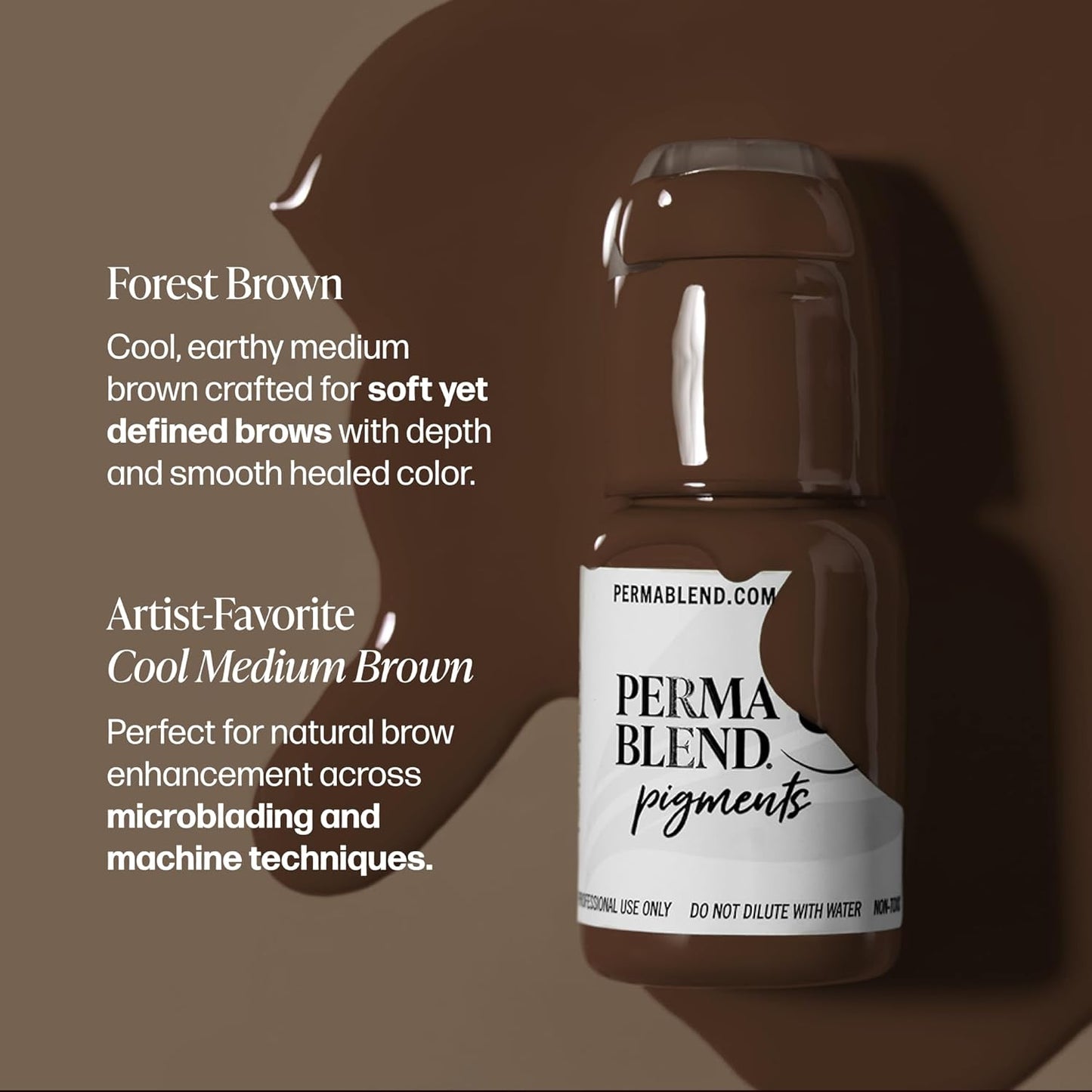 Perma Blend Forest Brown Microblading Ink - Vegan Permanent Eyeliner Tattoo Ink | 0.5 oz