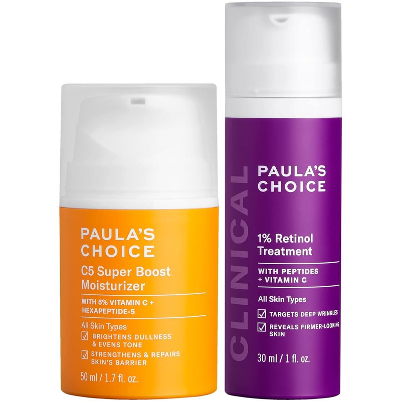 Paula's Choice Retinol Treatment & Vitamin C Moisturizer Set - Anti-Aging for Dark Spots & Deep Wrinkles | Fragrance-Free