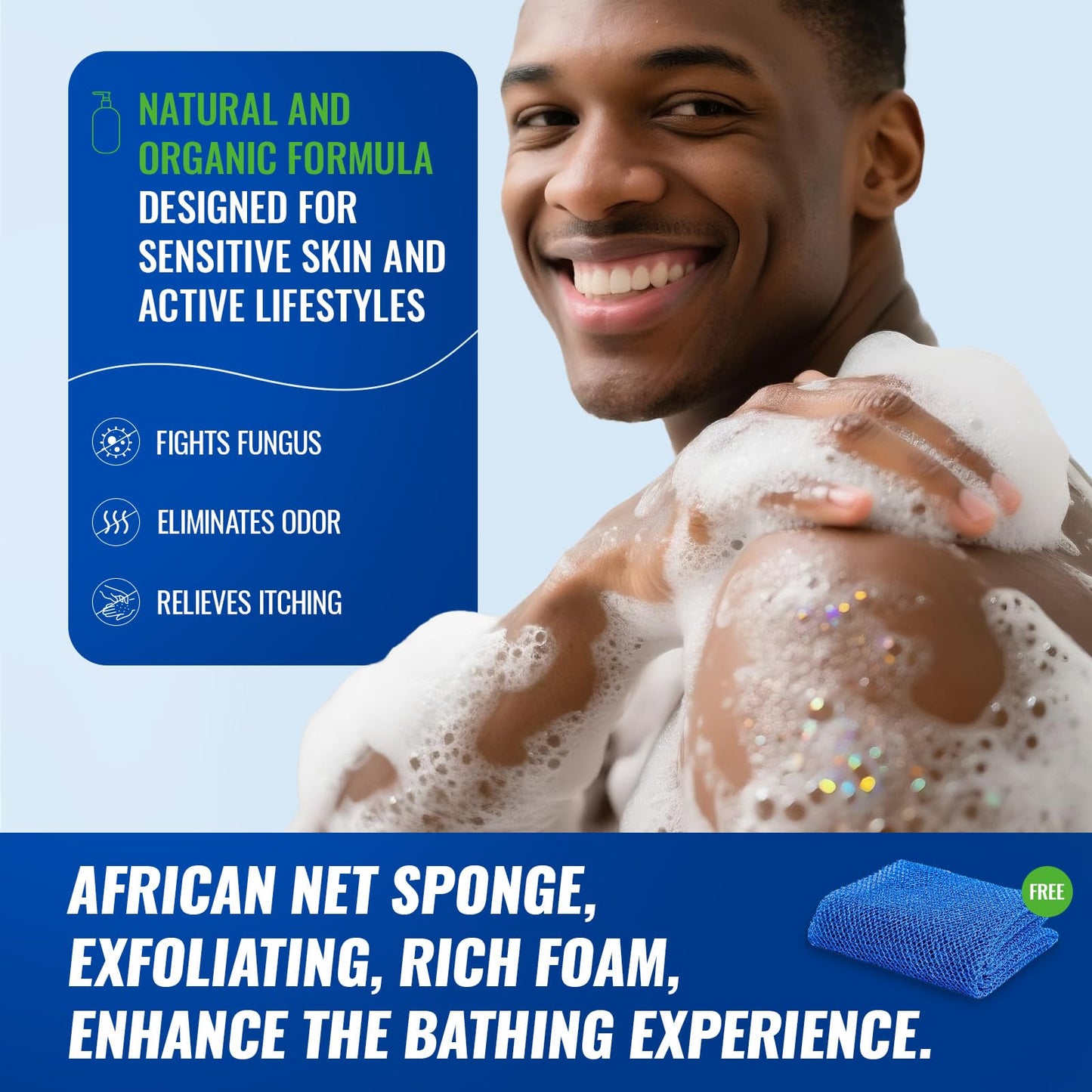 CHARMPOO Natural Antifungal Body Wash: Tea Tree Fights Fungus, Eliminates Odor, Relieves Itching Formula for Sensitive Skin and Active Lifestyles 16.3 FL OZ