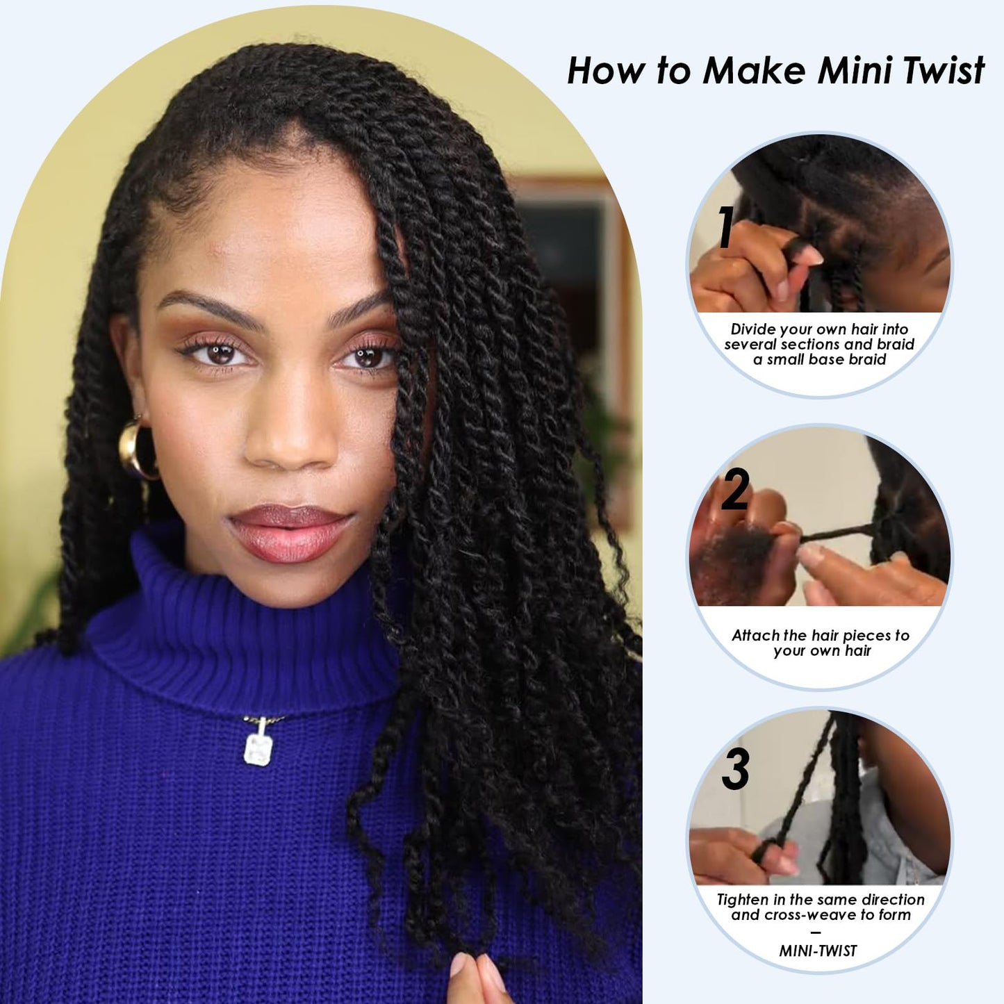 Afro Kinkys Bulk Human Hair,16 Inch 50g/Pack Afro Kinky-Curly Human Hair Bulk for Mini Twist,4C Chocolate Brown Bulk Human Braiding Hair For Micro,Crochet,Repair, Dreadlocks,Locs Extensions #4