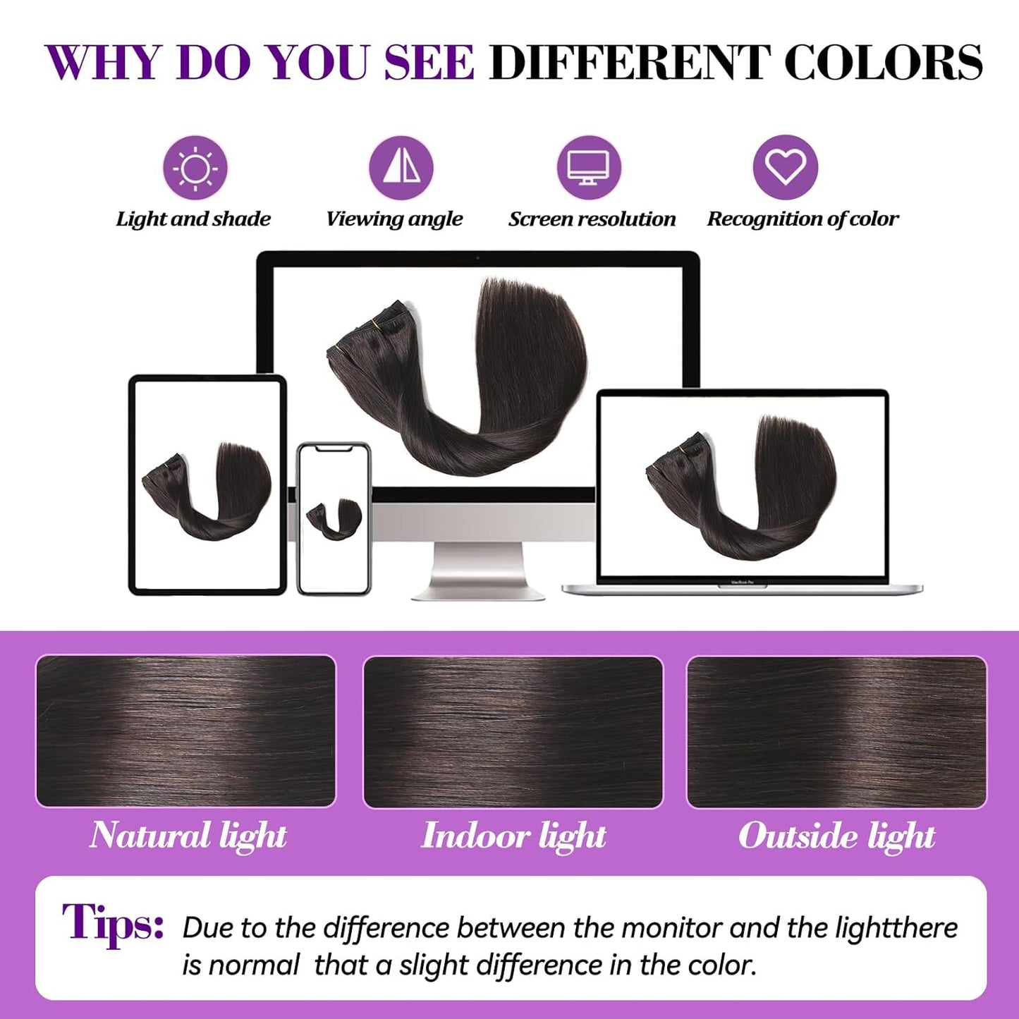 Real Human Hair Clip-In Extensions - 16 Inch, 90g Seamless Double Weft, Dark Brown | 8 Pieces