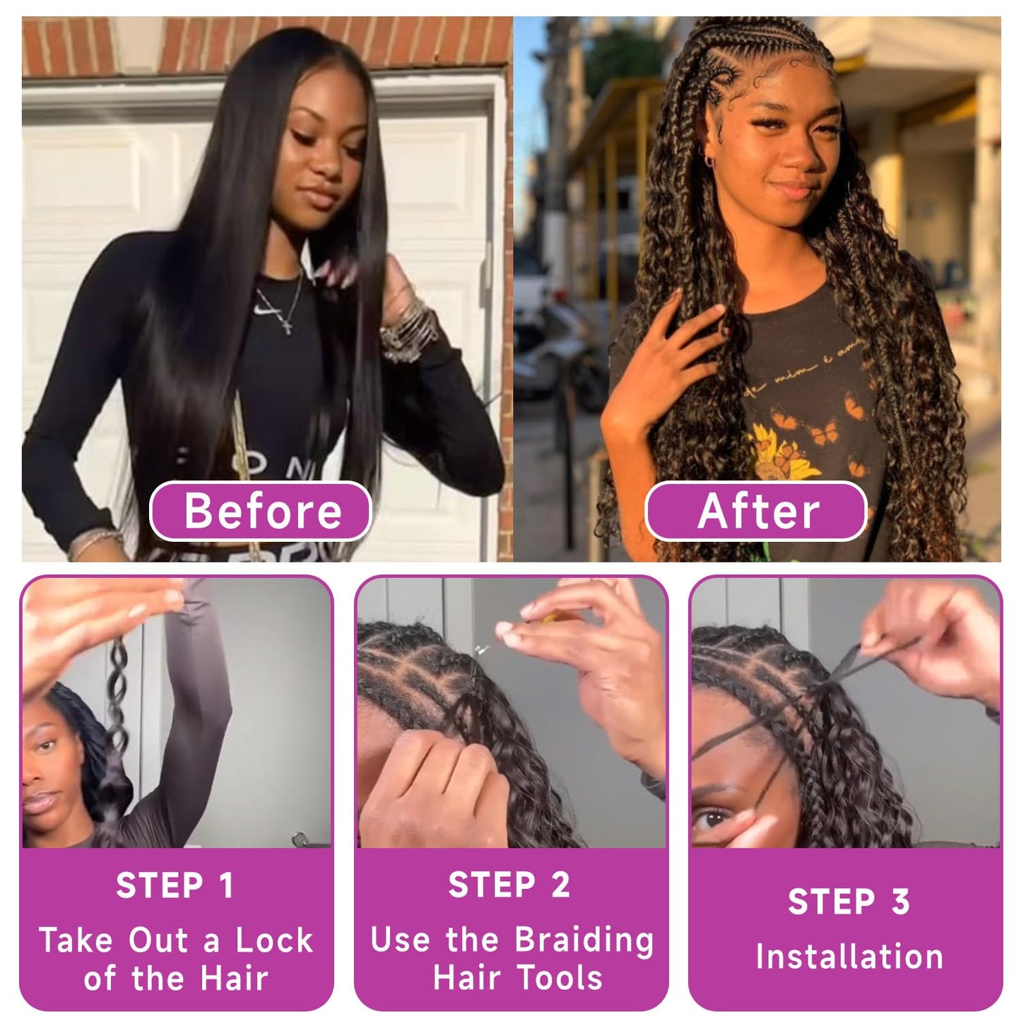 Topnormantic Human Braiding Hair for Boho Braids, 12A Boho Hair for Braiding Knotless Curly Natural Black 18 Inch 100g Unprocessed Brazilian Virgin Human Hair Bulk Tangle-Free Deep Wave Bohemian Braid
