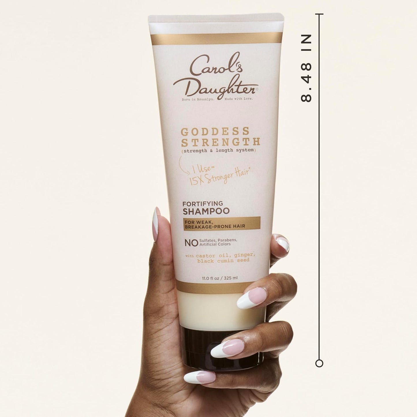 Goddess Strength Fortifying Shampoo - Sulfate-Free Castor Oil Formula for Wavy, Curly & Coily Hair | 11 Fl Oz