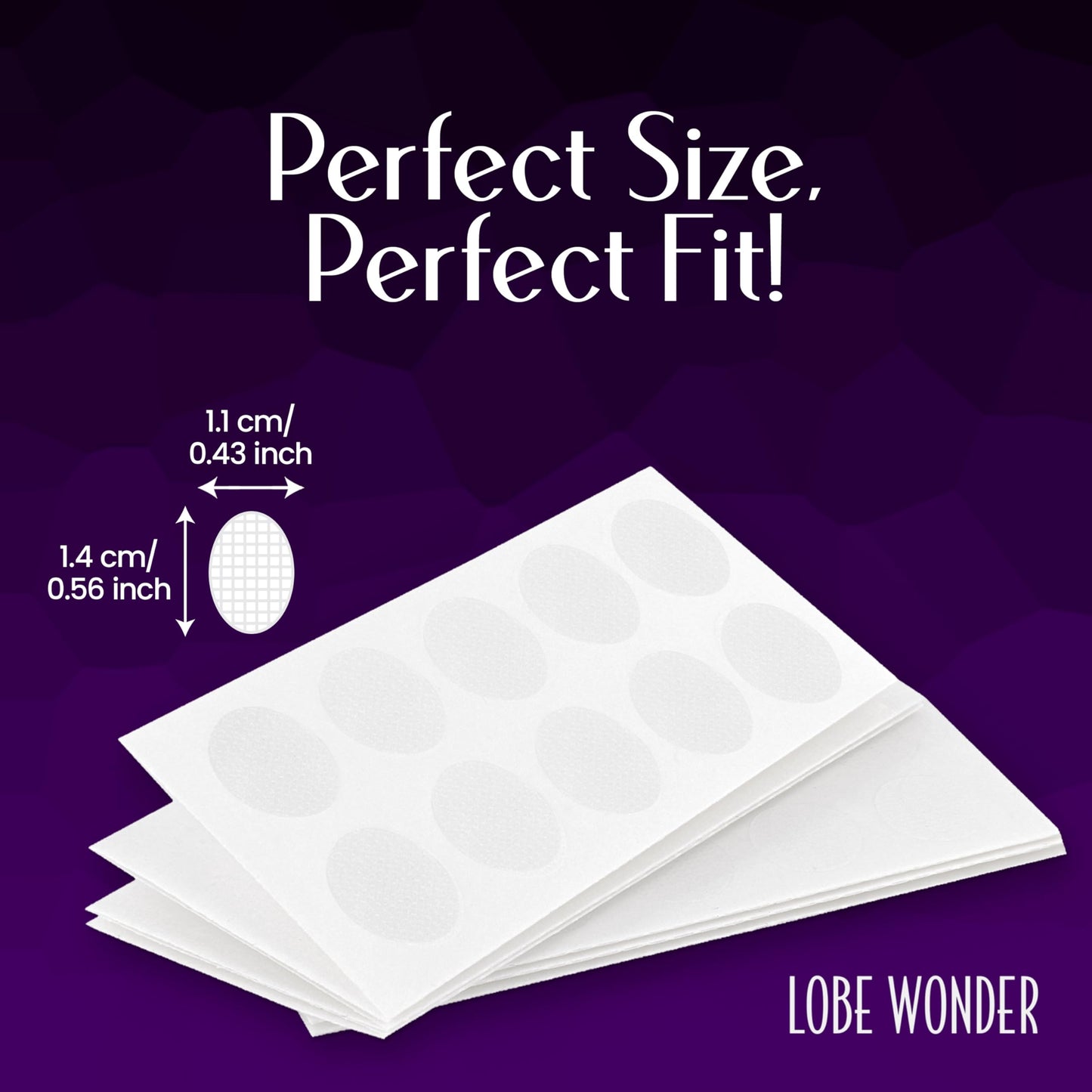 Lobe Wonder - The ORIGINAL Ear Lobe Support Patch for Pierced Ears - Eliminates the Look of Torn or Stretched Piercings - Protects Healthy Ear Lobes from Tearing - 360 Patches - Clear & Latex-Free