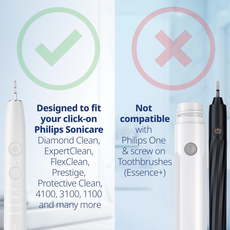 demirdental Toothbrush Heads Sensitive Compatible with Philips Sonicare Toothbrush Heads - Soft Replacement Heads for Sensitive Gums and Teeth - Gentle Brush Heads - White 8 Pack
