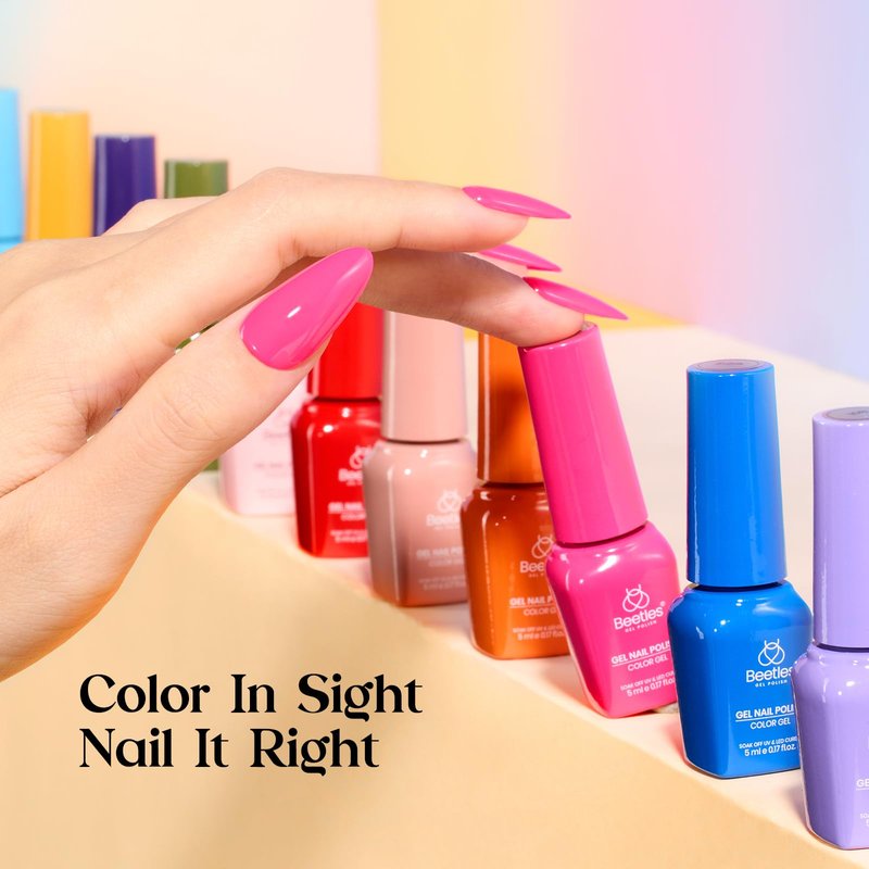 Beetles Gel Nail Polish Kit with U V Light - 25 Colors Gel Polish Set 51 Pcs Imprints of Time Nail Kit One Color One Bottle with Top &Base Coat Beauty Must Have DIY Salon Manicure Gifts for Women