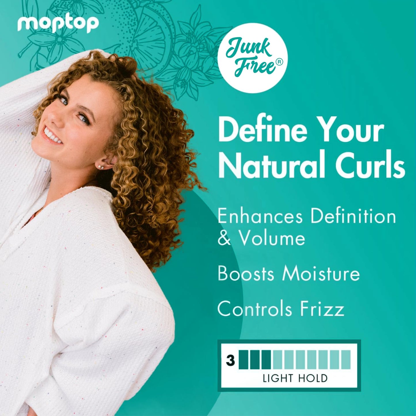 MopTop Curl Cream - Moisturizing Curl Activator for Frizz Control & Volume, Curl Defining Cream for Wavy, Curly & Coily Hair, Made with Junk-Free Natural Ingredients (Citrus Kumquat Fragrance, 6oz)