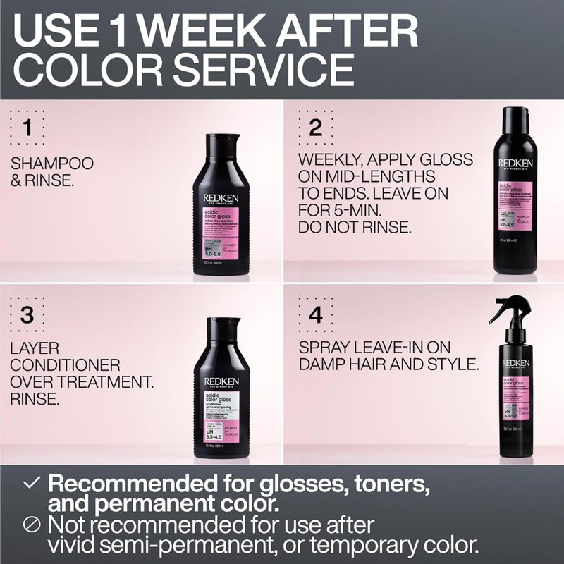 Redken Acidic Color Gloss Heat Protection Leave-In Treatment Spray