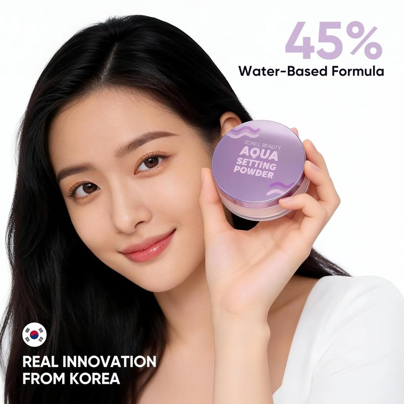 Aqua Setting Powder - Translucent Face Powder with 45% Water Essence | Hydrating Matte Finish, Blurs Pores & Brightens Skin