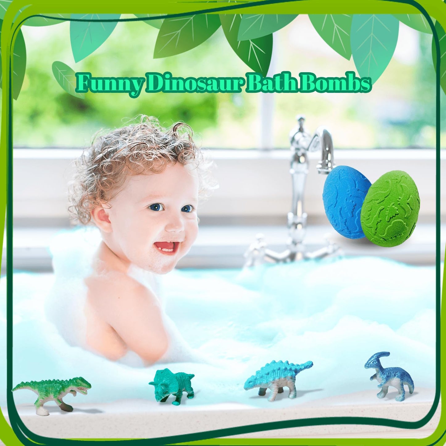 Persidra Kids Bath Bombs with Surprise Inside, XXL Large Dinosaur Bath Bombs 8pcs Bath Bomb Set with Toys Inside, Dino Toy Gifts for Kids Age 3 4 5 6 7 8 9 10 11 12