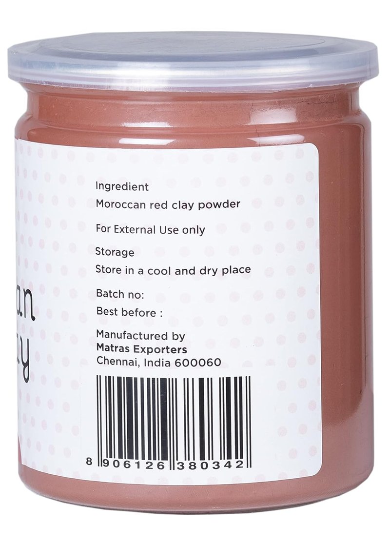 Moroccan Red Clay Powder - Raw Facial Mask for Deep Pore Cleansing & Skin Purification | 16 Oz