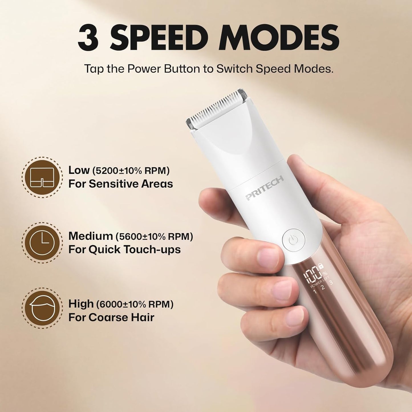 Bikini Trimmer for Women - 2-in-1 Rechargeable Electric Razor | Waterproof Shaver with Ceramic Blades, Travel Lock