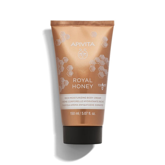 Apivita Royal Honey Rich Moisturizing Body Cream, Deeply Moisturizes, Nourishes & Replenishes with Honey & Beeswax