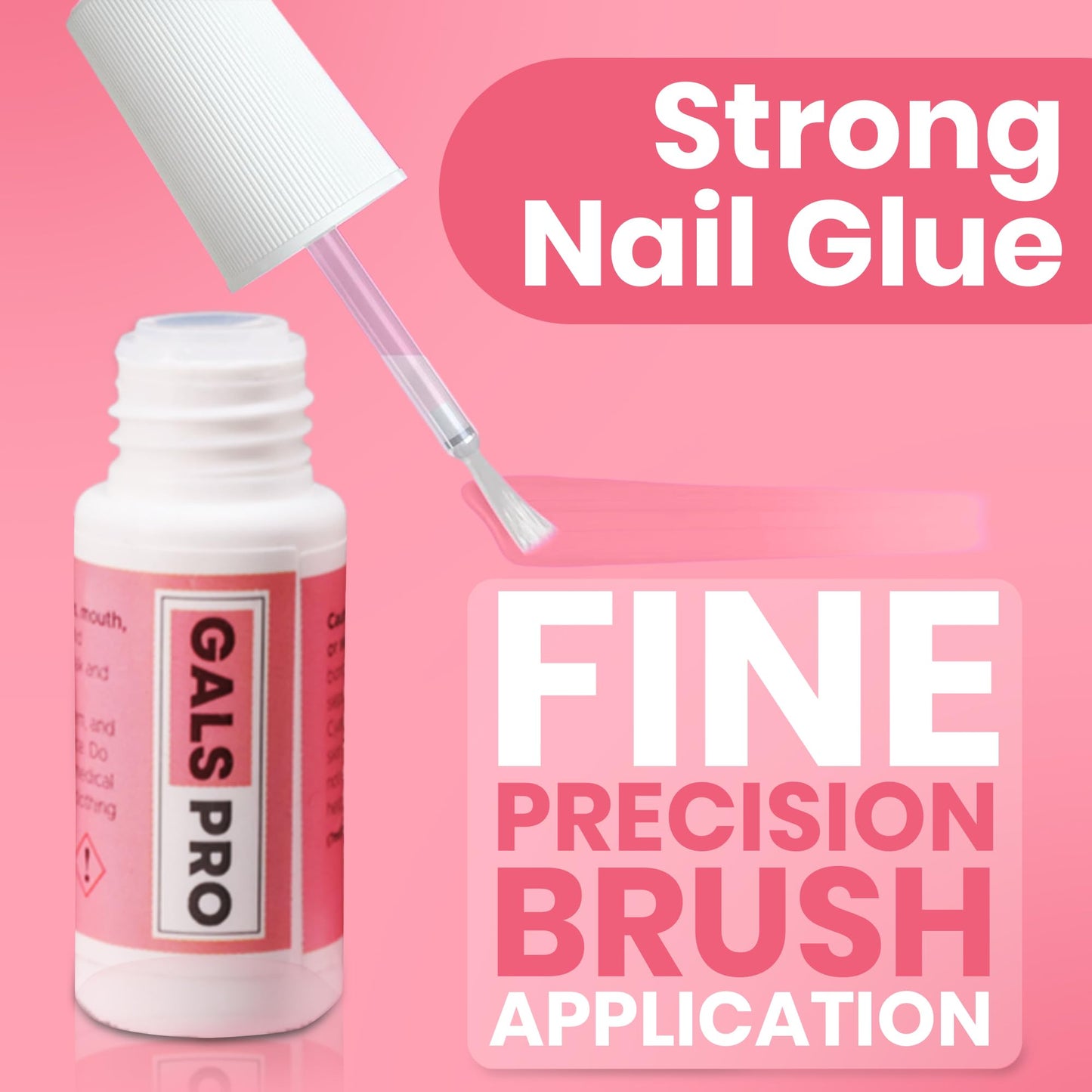GALSPRO Strong Brush On Nail Glue for Press Ons - 2 Pack, 7.0 ml (0.25 Fl Oz) Each, Professional, Extra Strength & Long Lasting Nail Glue for Fake Nails with Fine Applicator