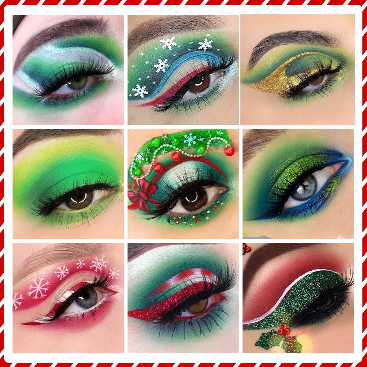 Green Red Eyeshadow Palette, Pigmented Matte Shimmer Christmas Makeup Pallet for Grinch, Shrek Makeup, 18 Colors Long Last Emerald Green Glitter Eye Shadow Palette for Festival, Party, Themed Make up