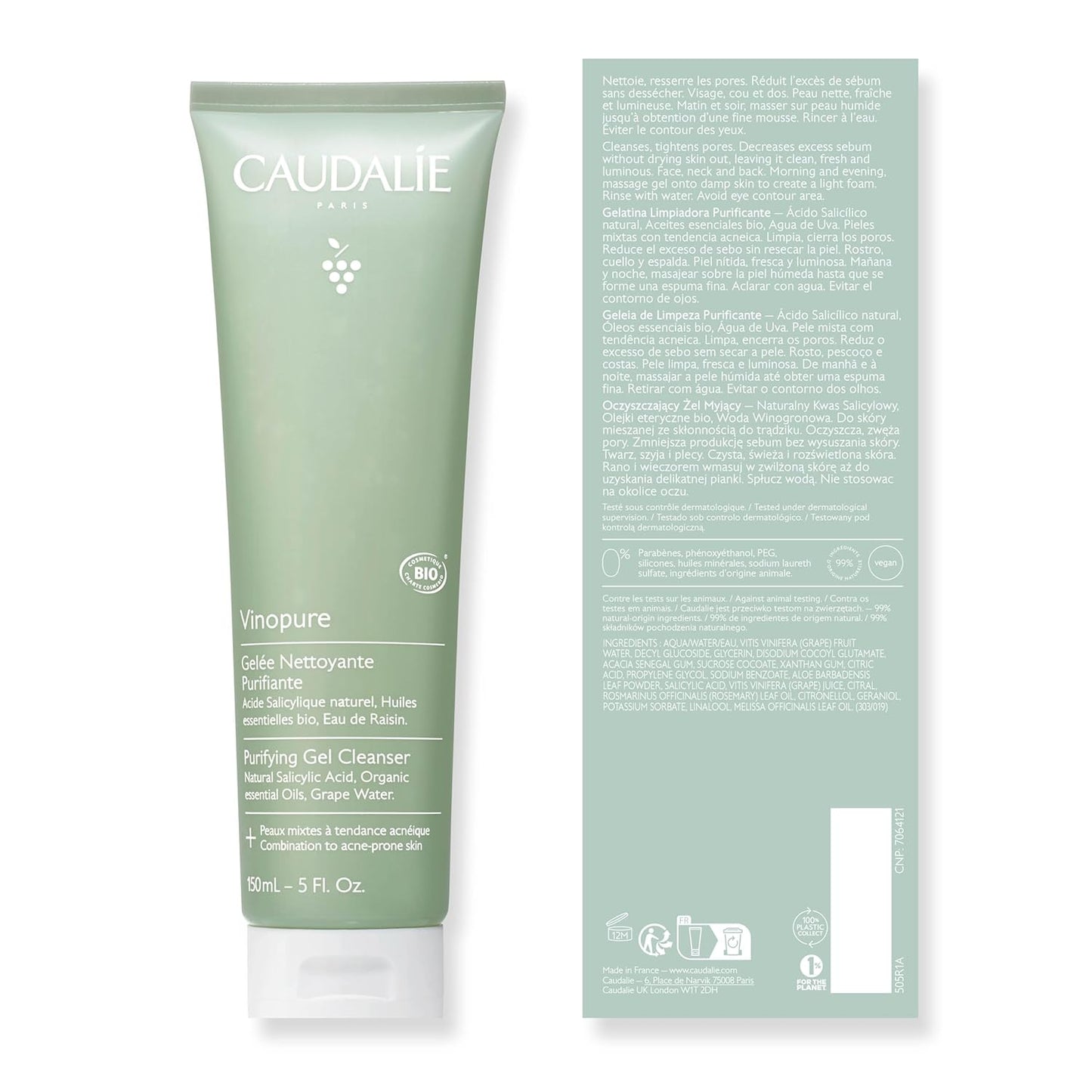 Vinopure Salicylic Acid Cleanser - Pore Purifying Gel for Clear Skin | 150 mL