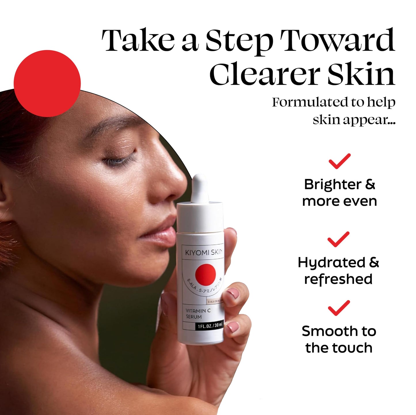 Kiyomi Skin Vitamin C Serum for Face - Stable Vitamin C Complex with 5-ALA & Hyaluronic Acid - Helps Improve the Look of Dark Spots, Uneven Tone & Dullness - Vegan & Made in Germany - 1 Fl Oz