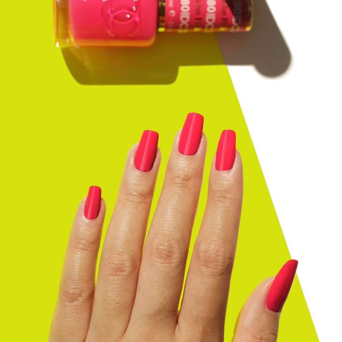 DND DC Gel Polish Set, Pink Collection, UV/LED GelPolish and Air Dry Nail Lacquer, Matching Chip-Free Polish Duo, 280 Echo Pink, 0.5 Fl Oz Each