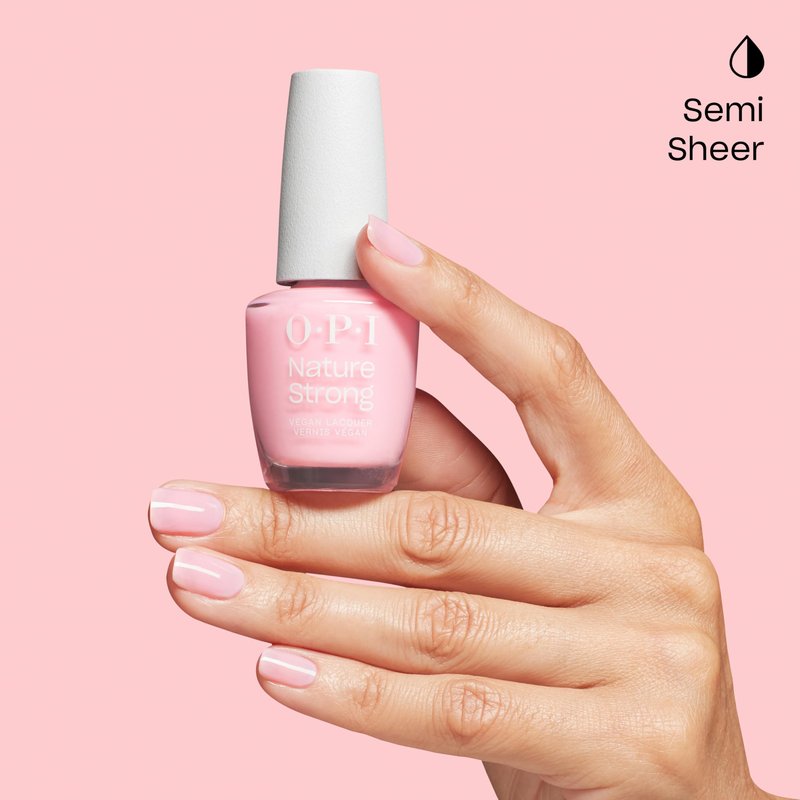OPI Nature Strong Blossom Into Awesome | Semi-Sheer Soft Warm Pink Crème Natural Origin Nail Polish LE | Plant Based, Vegan, Cruelty Free