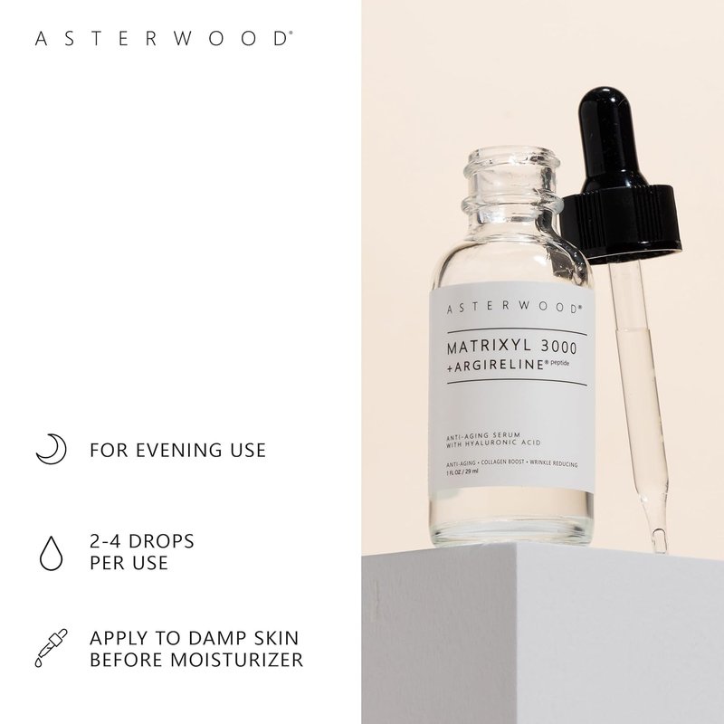 Asterwood Matrixyl 3000 + Argireline Anti-Aging Serum | 1 oz + 10% Niacinamide Boost