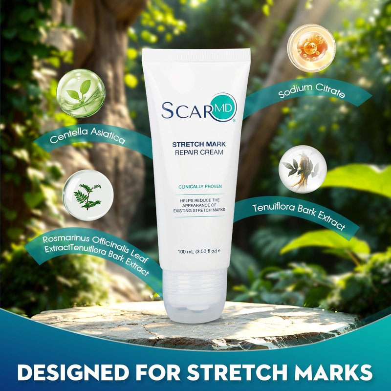 Stretch Mark Repair Cream is Formulated with Botanical Ingredients to Effectively Minimize Stretch Marks for a Smoother, More Even Skin Tone