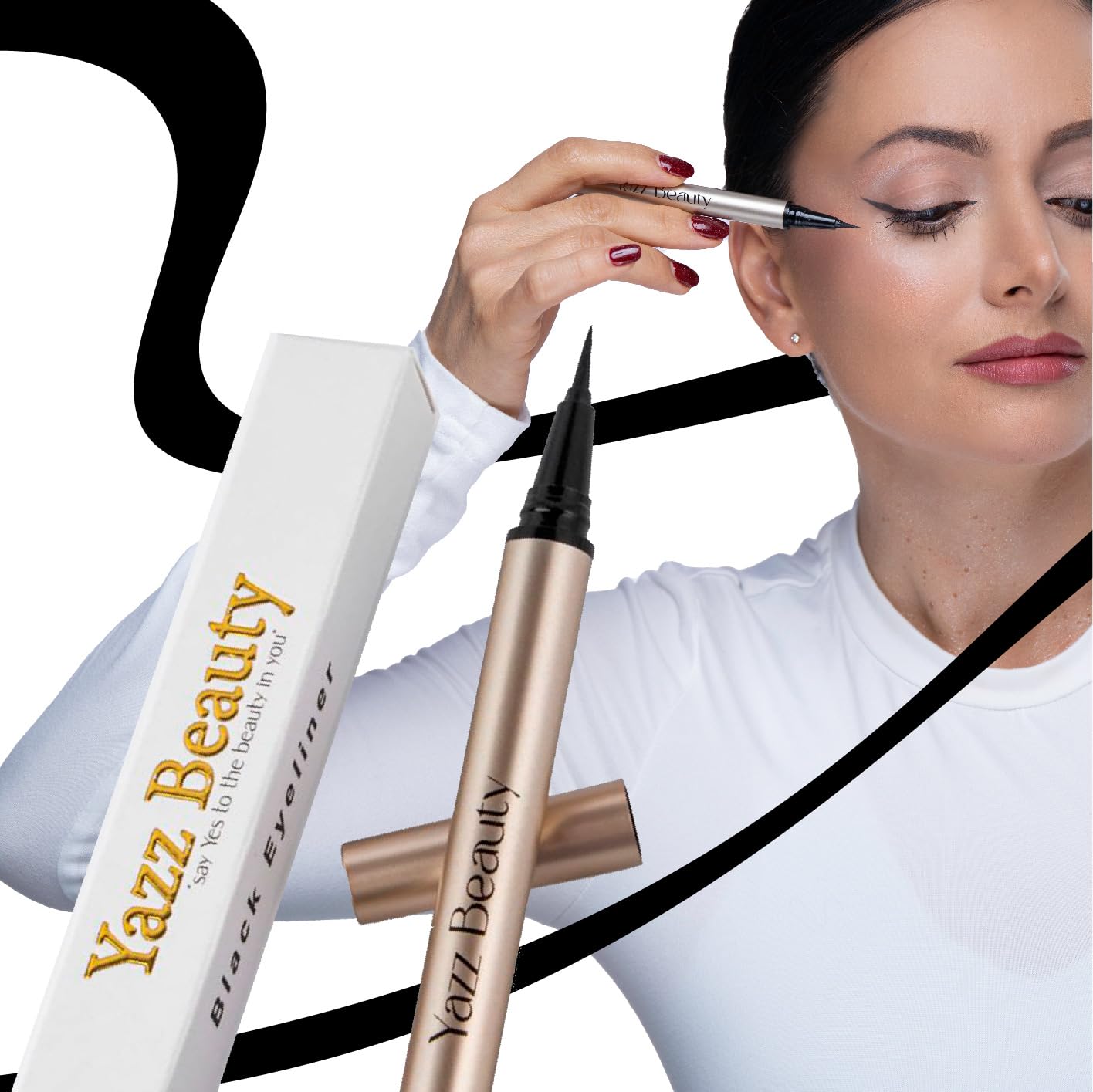 Smudge-Proof Liquid Eyeliner Pen - Long-Lasting Matte Black, Quick Dry, Precise Tip for Bold Eyes | All-Day Wear