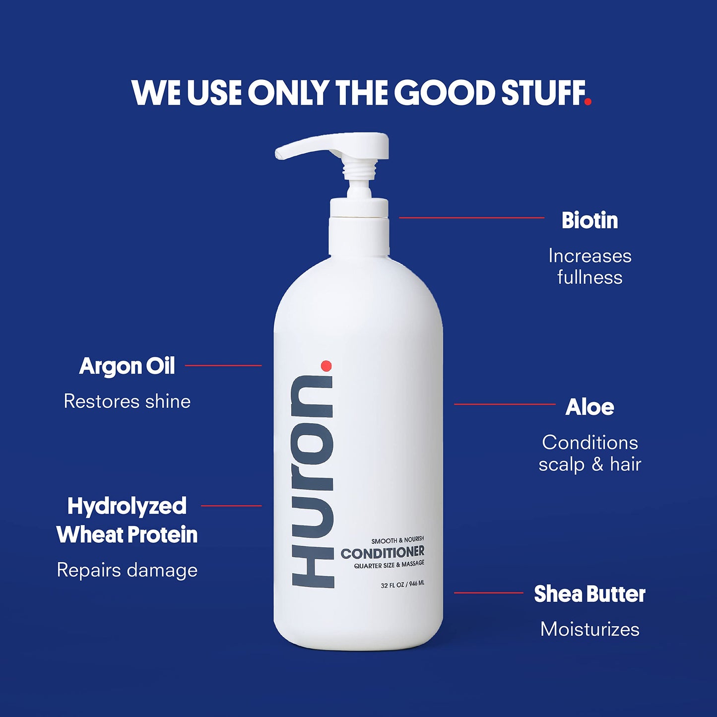 Huron Jumbo Conditioner: Scalp Moisturizing & Hair Strengthening 30.3 Fl Oz