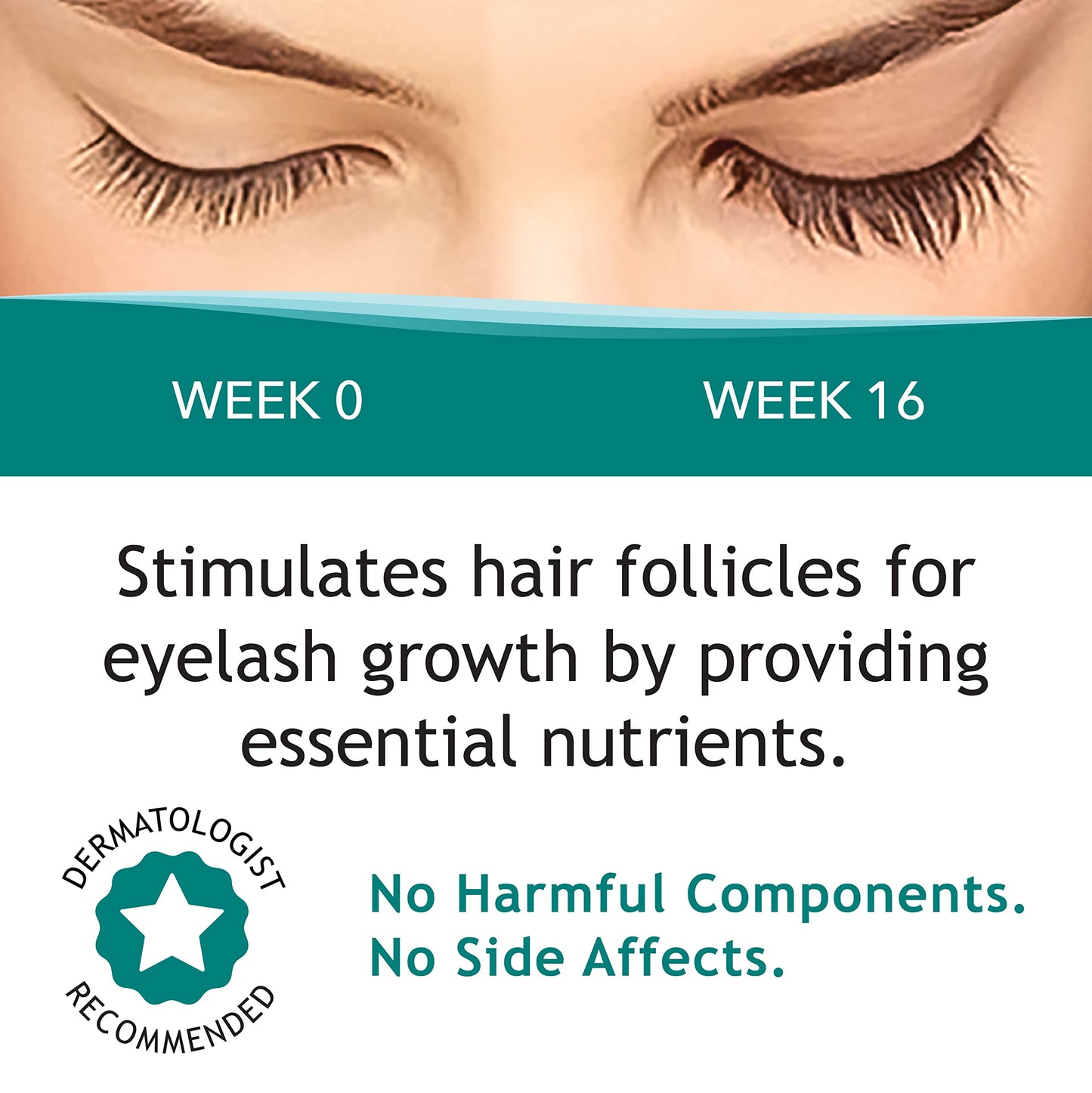 FEG Max Eyelash Serum | For Lash and Brow | Fast Effective Growth Creates Longer & Darker Eyelashes | Natural Eyelash Serum to Grow Lashes | 6 mL