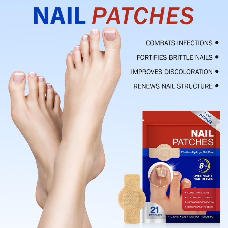 Nail Patches 42PCS, Multi-Purpose for Thick, Cracked & Discoloured Nails, Long-Lasting 8-Hour Repair, Nail Care