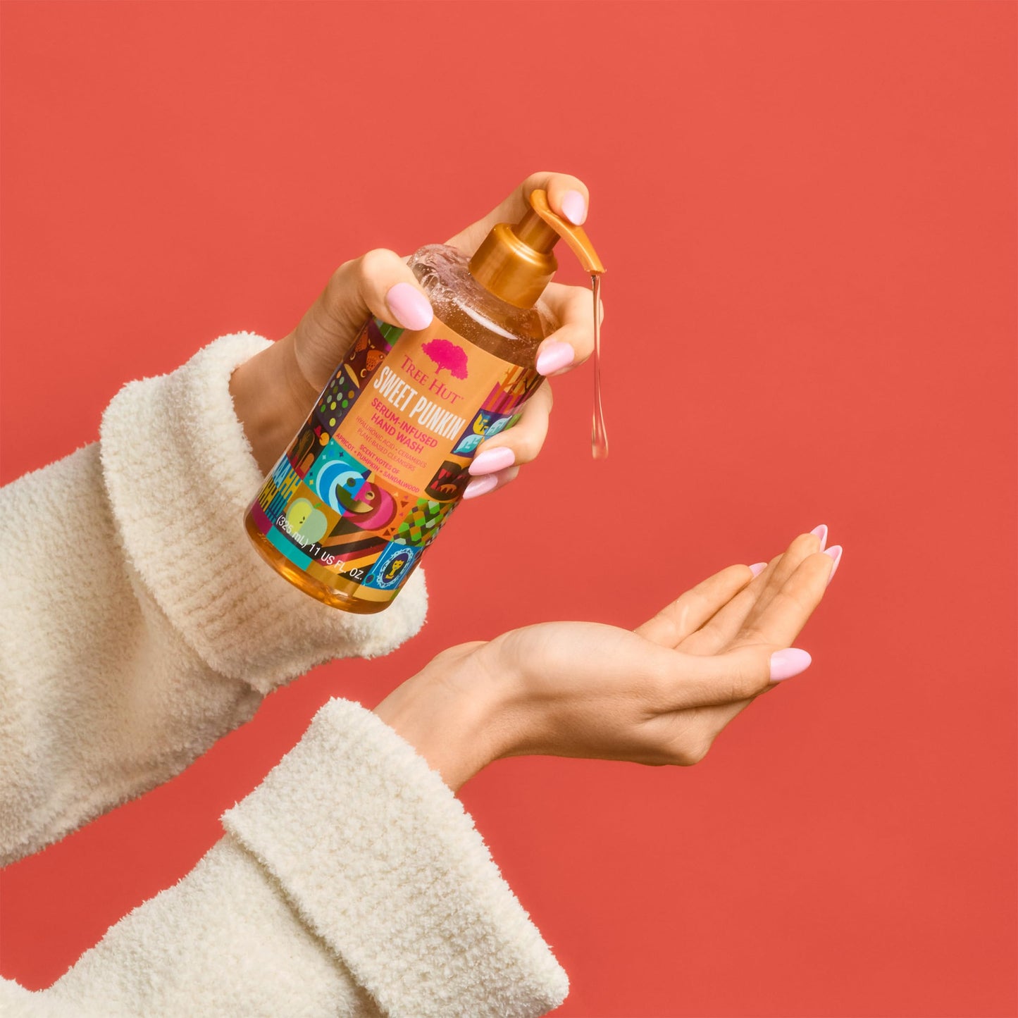 Tree Hut Sweet Punkin Serum Infused Hand Wash, Nourish & Hydrate Hands with Strengthening Skin Care, Long Lasting Scent, Cleanse & Lock in Moisture, Fall Limited Edition Scent, 11 Fl Oz.