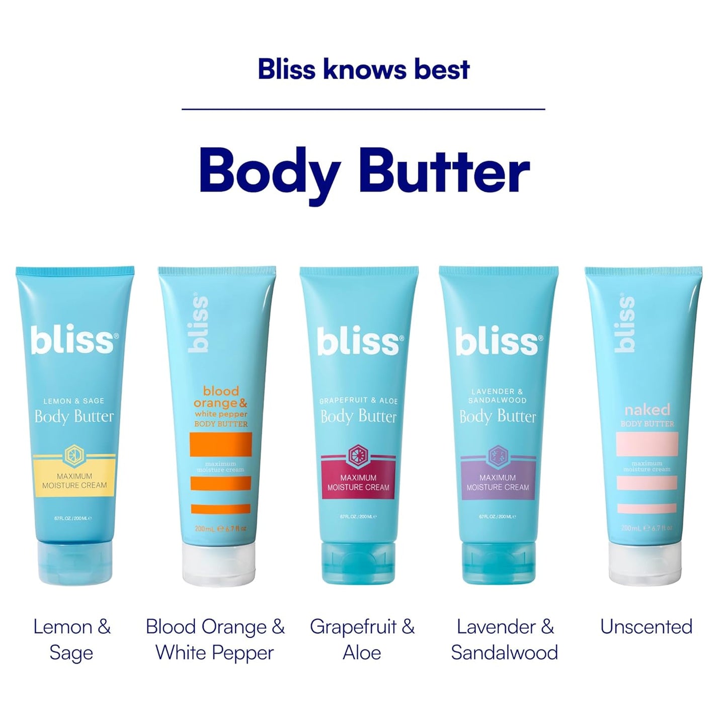 Bliss Body Butter - Blood Orange & White Pepper Moisturizing Cream - 6.7 Fl Oz | Vegan & Cruelty-Free Body Lotion for Dry Skin