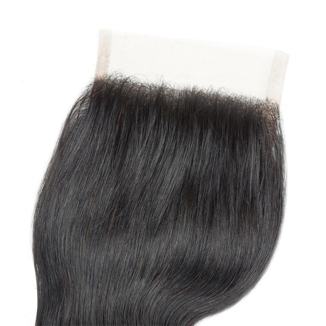 DMS Body Wave Human Hair Lace Closure 4x4 Free Part Swiss Lace Closure 12A Brazilian Virgin Hair Top (14 Inch)