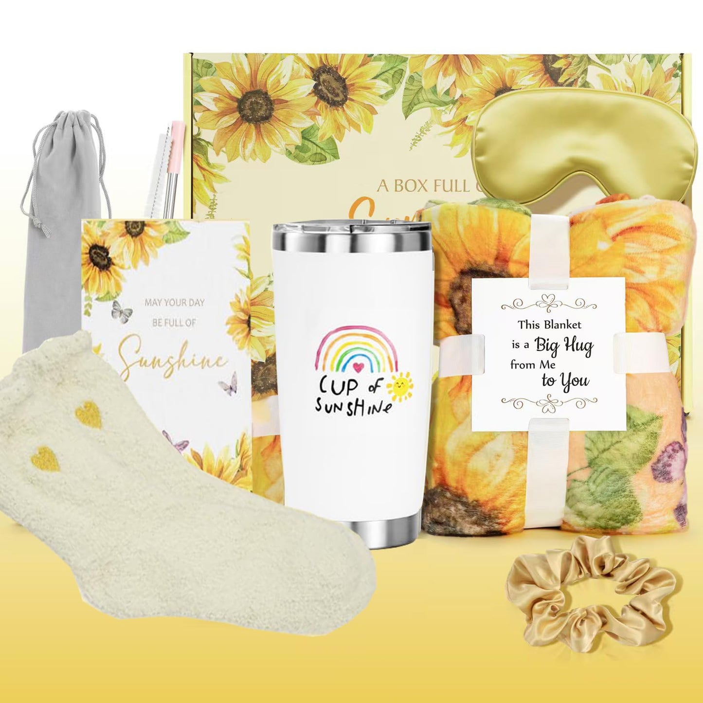 LARAINE Gifts for Women, Sunflower Gifts for Mom, Birthday Gift Sending Sunshine Sets for her, Unique Holiday Thinking of You Gift for Wife, Friend, Sister, Girlfriend