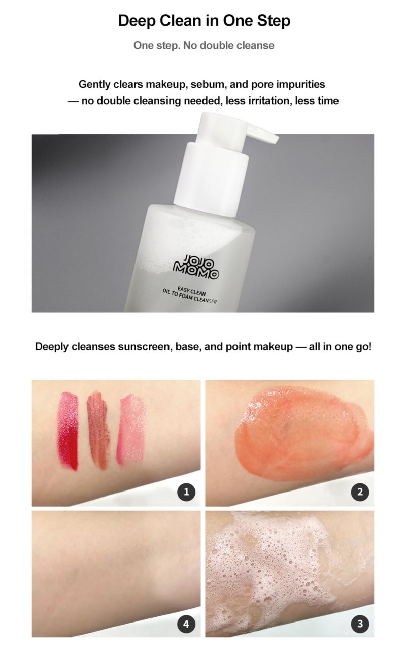 Oil to Foam Cleanser, 120ml, Gentle Korean face wash for daily makeup removal. Refreshes, and deeply cleanses pores. Soap-free, non-drying, safe for sensitive skin. Removes makeup and impurities.