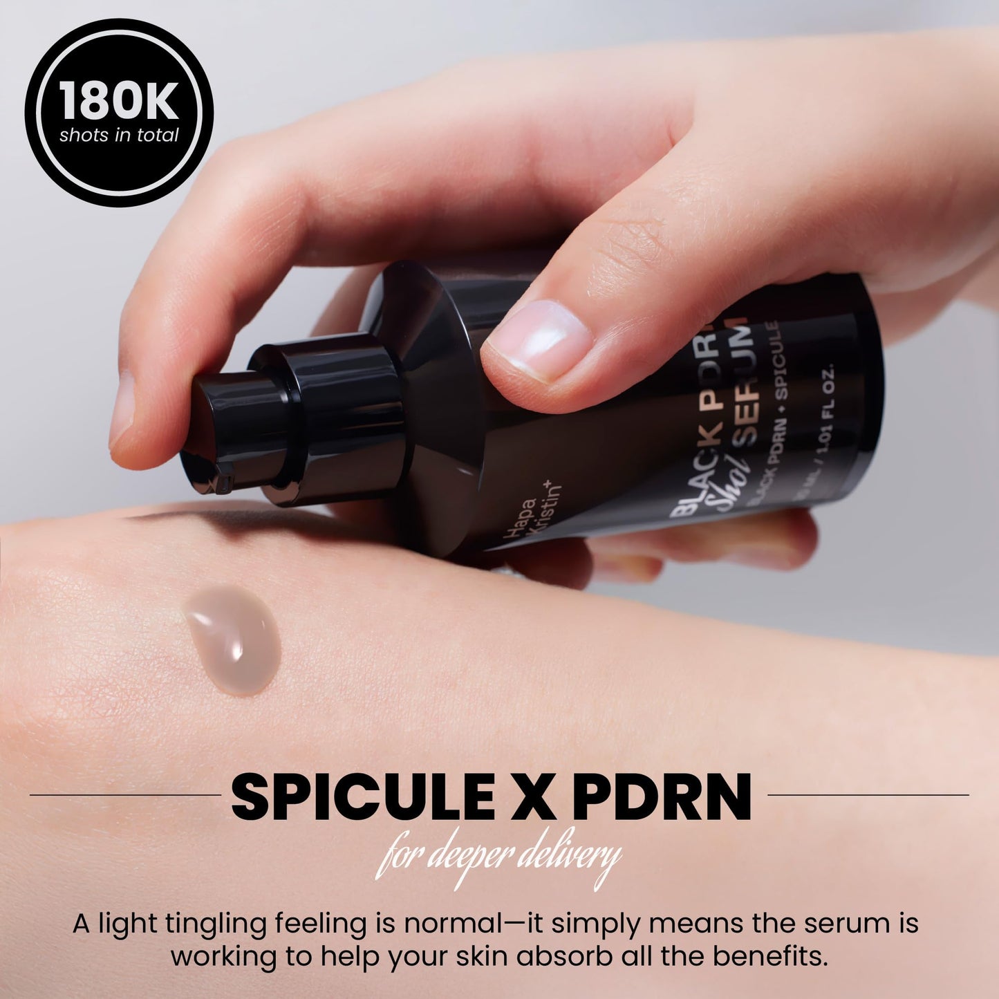 HAPA KRISTIN Black PDRN Shot Serum, Spicule Microneedling, 1.01 oz